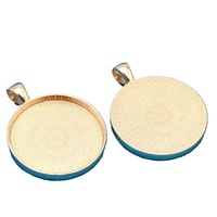 30mm Round Pendant - Shiny Gold with Options