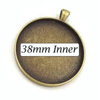 38mm Round Pendants Setting - Antique Bronze with Options