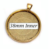 38mm Round Pendants Setting - Antique Gold with Options
