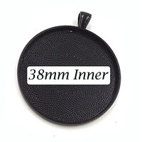 38mm Round Pendants Setting - Black with Options