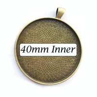 40mm Round Pendants Setting - Antique Bronze with Options