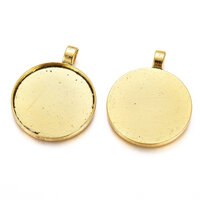 46.5mm Round Pendants Setting - Antique Gold with Options