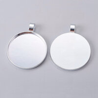 46.5mm Bezel Pendant - Platinum Silver - Options