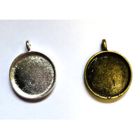16mm Round Pendant  Perpendicular Loop 2 Colour Choice