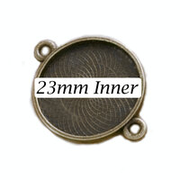 23mm Connector Pendants Setting - Antique Bronze with Options