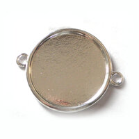 30mm Connector Pendants Setting - Shiny Silver with Options