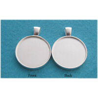 25mm Double Sided Pendants Setting - Shiny Silver with Options