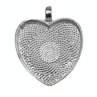 25mm Heart Pendants Setting - Antique Silver with Options