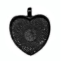 25mm Heart Pendants Setting - Black with Options