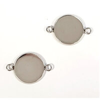 10 x 16mm Lightweight Connector Pendants - Stainless Steel - Non Tarnish