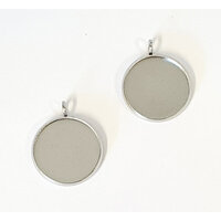 16mm L/W Pendant with Perpendicular Loop - Stainless Steel - Non Tarnish