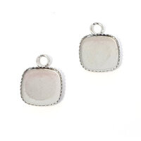 10mm Rounded - Non Tarnish - Non Tarnish Square Pendant - Stainless Steel