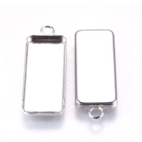 10mm x 25mm Rectangle L/W Stainless Steel Pendants - Optional Bails - Non Tarnish