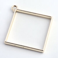 2 x 48mm Open Back Bezel Diamond Pendants - Gold