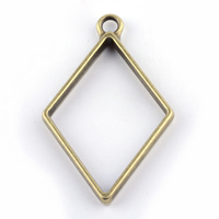 2 x Open Back Bezel Diamond Pendants 2 Colour Choices