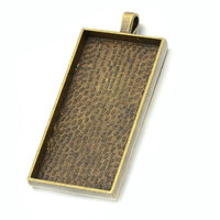 25mm x 50mm Rectangle Pendants Setting - Antique Bronze with Options