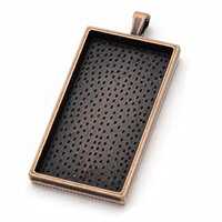 25mm x 50mm Rectangle Pendants Setting - Antique Copper with Options