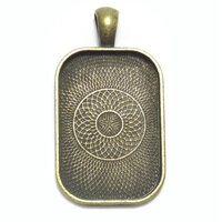 20mm x 30mm Rounded Rectangle Pendants Setting - Antique Bronze with Options