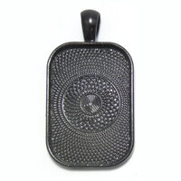 20mm x 30mm Rounded Rectangle Pendants Setting - Black with Options