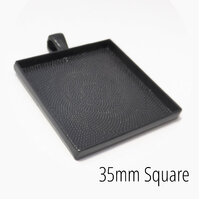 35mm Square Pendants Setting - Black with Options