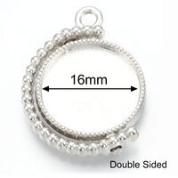 16mm Round Bezel Pendant Double Sided Swinging Pendant