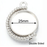 25mm Round Bezel Pendant Double Sided Swinging Pendant