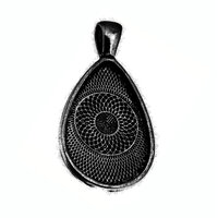 30mm Teardrop Pendants Setting - Black with Options