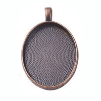 30mm x 40mm Oval Pendants Setting - Antique Copper with Options
