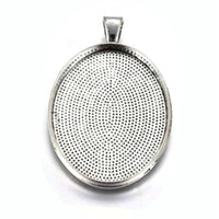 30mm x 40mm Oval Pendants Setting - Antique Silver with Options