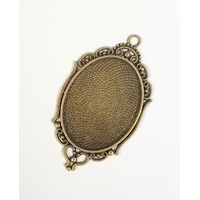 Oval Fancy Antique Bronze Pendants - Qty & Glass Options - 30mm x 40mm