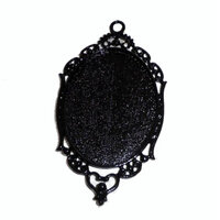Oval Fancy Black Pendants - Qty & Glass Options - 30mm x 40mm