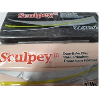 LARGE 454g Blocks of Sculpey III - Black or Beige