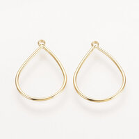 10 x 18K Gold Open Loop Teardrop Pendants