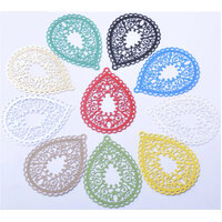 2 / 10 x 58mm Teardrop Pretties Filigree Earring Pendants 