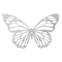 2 x 50mm Butterfly Georgeous- Filigree Earring Charms - Stainless Steel