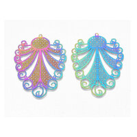 2 x Swirl Carnival  Filigree Earring Pendants 47mm Swirl