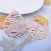 2 x 45mm Sways - Filigree Earring Pendants - Rose Gold