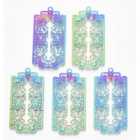2 x Razor Carnival  Filigree Earring Pendants 45mm 