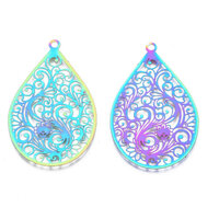 2 x Ever Upward Carnival - Filigree Earring Pendants 45mm 