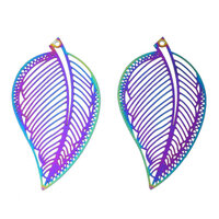 2  x 49mm Carnival - Filigree Earring Pendants - Fall