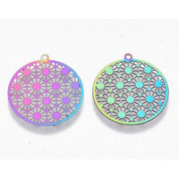 2 x Geo Carnival - Filigree Earring Pendants 21mm 