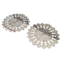 45mm Round Stainless Steel Filigree Pendant - Extravaganza