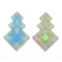 2 x Diced  Carnival - Filigree Earring Pendants 40.5mm 