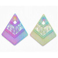 2 x Rose Net  Carnival - Filigree Earring Pendants 45mm 