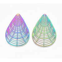 2 x Pippi  Carnival - Filigree Earring Pendants 44mm 