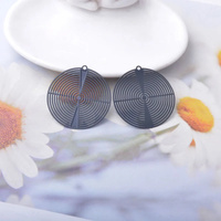 2 x Black - Stellar  35mm - Filligree Earring Pendants