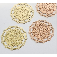 2 x 30mm Intricate Blooming Filigree Earring Pendants