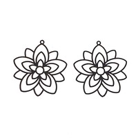 2 x 35mm Dahlia - Filigree - Black