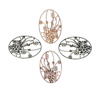 2 x 43mm Floating Flowers - Oval - Filigree Earring Charms