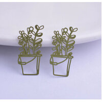 2 / 10 x 25mm Flower Pot Filigree Earring Pendants